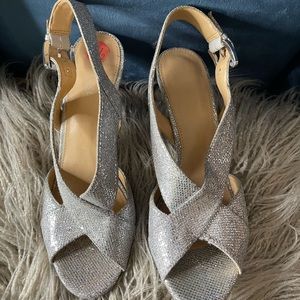 Michael Kors silver bling bling sling back shoes